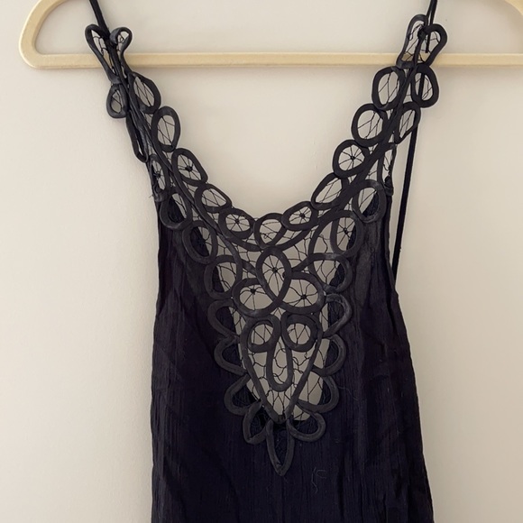 Free People gauze hi-low dress with crochet front - Picture 4 of 4